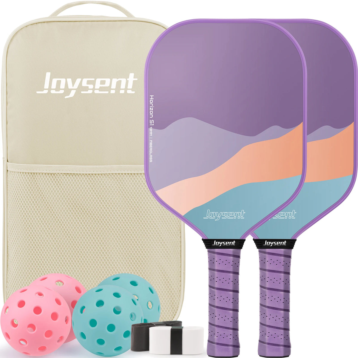 Kit Pickleball Joysent Fibre de Verre : 2 Raquettes + 4 Balles + Sac