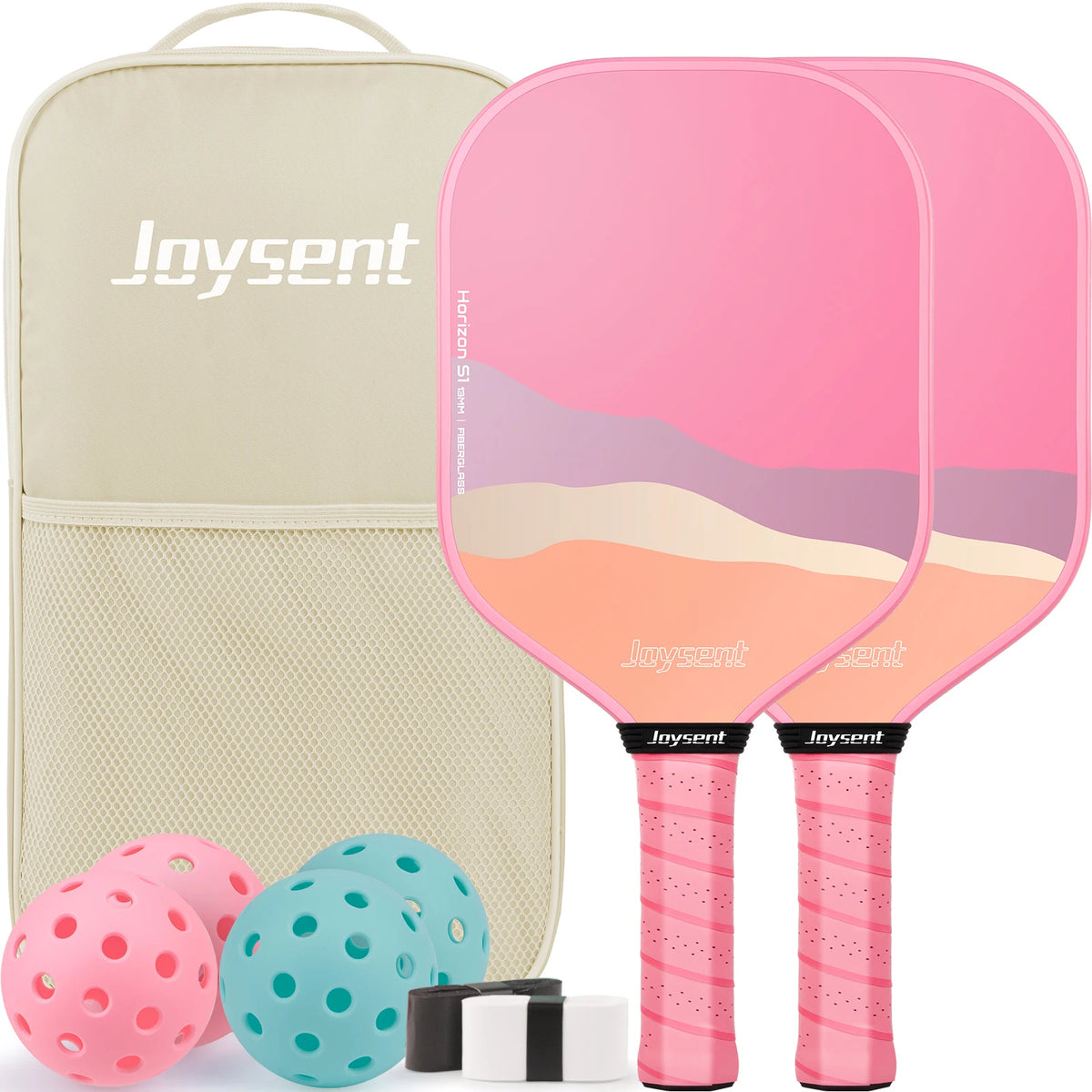Kit Pickleball Joysent Fibre de Verre : 2 Raquettes + 4 Balles + Sac