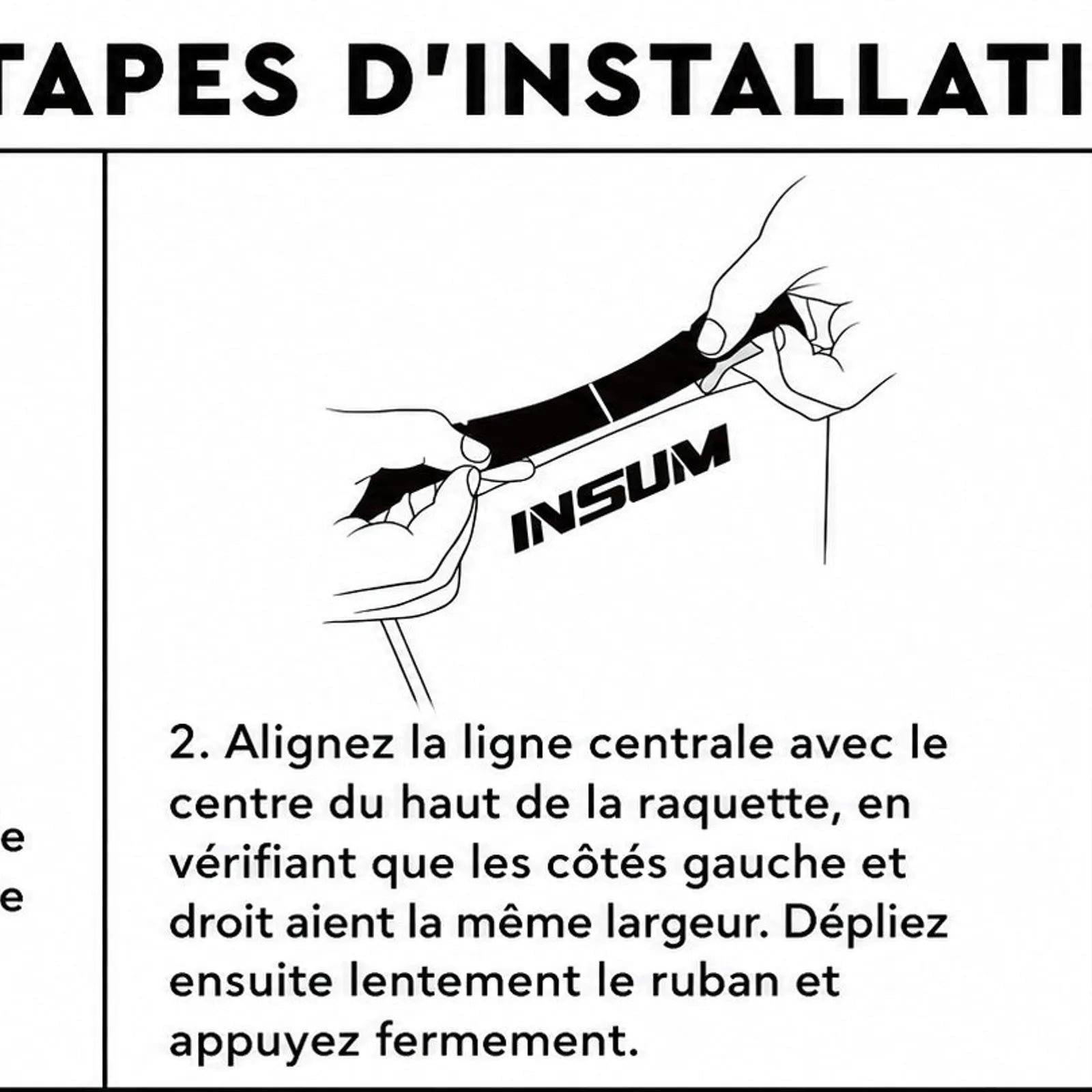 Bande de protection raquette pickleball PU 23 mm posée sur le bord d'une raquette 16 mm.