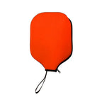 Housse de raquette de pickleball en néoprène orange vif, protection contre les chocs et l'humidité avec dragonne et fermeture éclair.