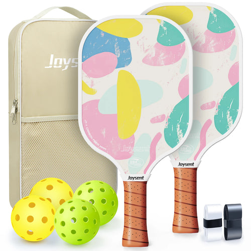 Kit pickleball Joysent T300 – 2 raquettes carbone PP Honeycomb, 4 balles et 2 bandeaux