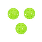 Lot de 3 balles de pickleball indoor vert, modèle à 26 trous pour une précision accrue et un rebond fluide sur sols de gymnase.