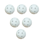 Lot de 6 balles de pickleball outdoor blanches, diamètre 74 mm avec 40 trous perforés avec précision pour une stabilité maximale face au vent en extérieur.