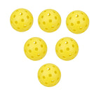 Lot de 6 balles de pickleball outdoor jaune, diamètre 74 mm avec 40 trous, offrant une visibilité optimale et un rebond constant pour le jeu en extérieur.
