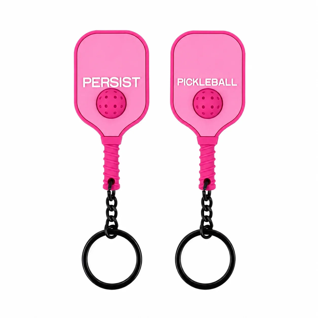 Porte-clés raquette de pickleball en PVC, un des 8 coloris disponibles.