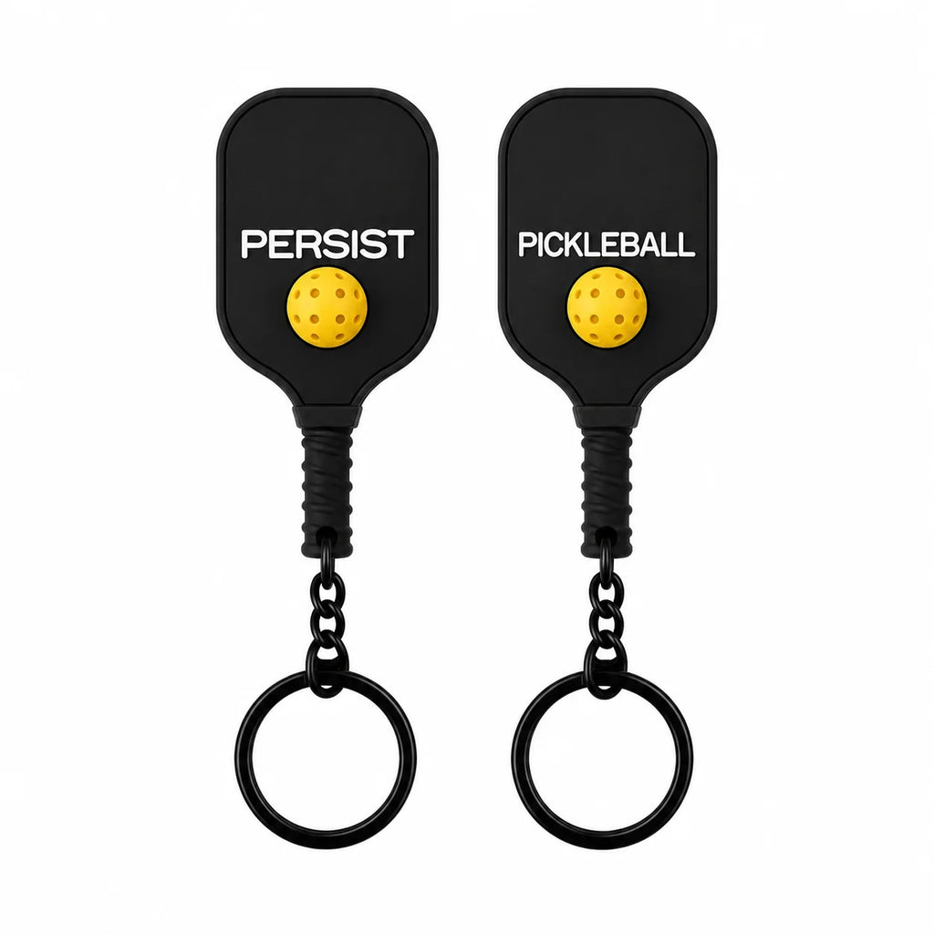 Porte-clés raquette de pickleball en PVC, autre variante de couleur disponible.