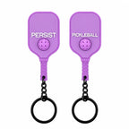 Porte-clés raquette de pickleball en PVC, léger et résistant, vue de détail.