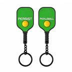 Porte-clés pickleball en PVC, ensemble des 8 coloris disponibles.