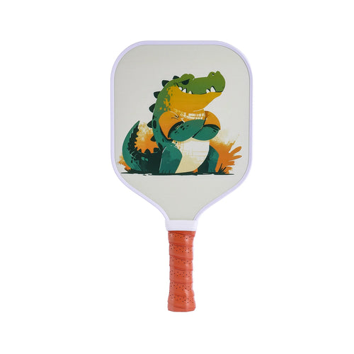 Raquette pickleball enfant Le Crocodile MAICCA – design crocodile expressif, légère, noyau nid d'abeille