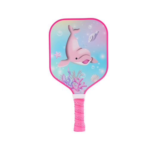 Raquette pickleball enfant Le Dauphin MAICCA – design dauphin rose, légère, idéale enfant 6-12 ans