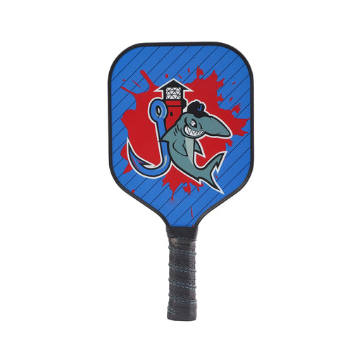 Raquette pickleball enfant Le Requin MAICCA – design requin pirate fond bleu nuit, légère, 6-12 ans