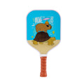 Raquette pickleball enfant La Tortue MAICCA – design ours sur tortue fond bleu, légère, 6-12 ans
