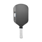 Raquette de pickleball signature Simone Jardim noire avec accents bleus, certifiée USA Pickleball et UPA-A, épaisseur 14mm et grip blanc.