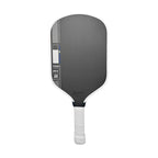 Raquette de pickleball signature Simone Jardim noire et blanche avec détails bleus, certifiée USA Pickleball et UPA-A, épaisseur 14mm.