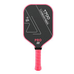 Raquette de pickleball T700 PRO performance avec surface en fibre de carbone Toray, épaisseur 16 mm et manche rose.