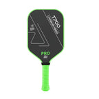 Raquette de pickleball T700 PRO performance avec surface en fibre de carbone Toray, épaisseur 16 mm et manche vert.