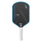 Raquette de pickleball The Pickle Area T700 Pro noire et bleue avec grip blanc et homologation USA Pickleball.