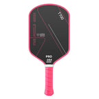 Raquette de pickleball The Pickle Area T700 Pro noire et rose magenta avec grip rose assorti et homologation USA Pickleball.