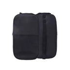 Vue recto et verso du sac de pickleball noir compact avec focus sur la sangle de transport ajustable et les boucles de réglage.