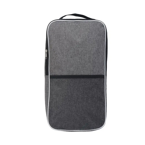 Sac de transport compact pour pickleball couleur gris chiné avec compartiment pour deux raquettes et filet extérieur.